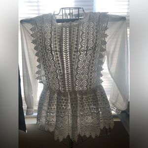Chic Wish White Lace Top